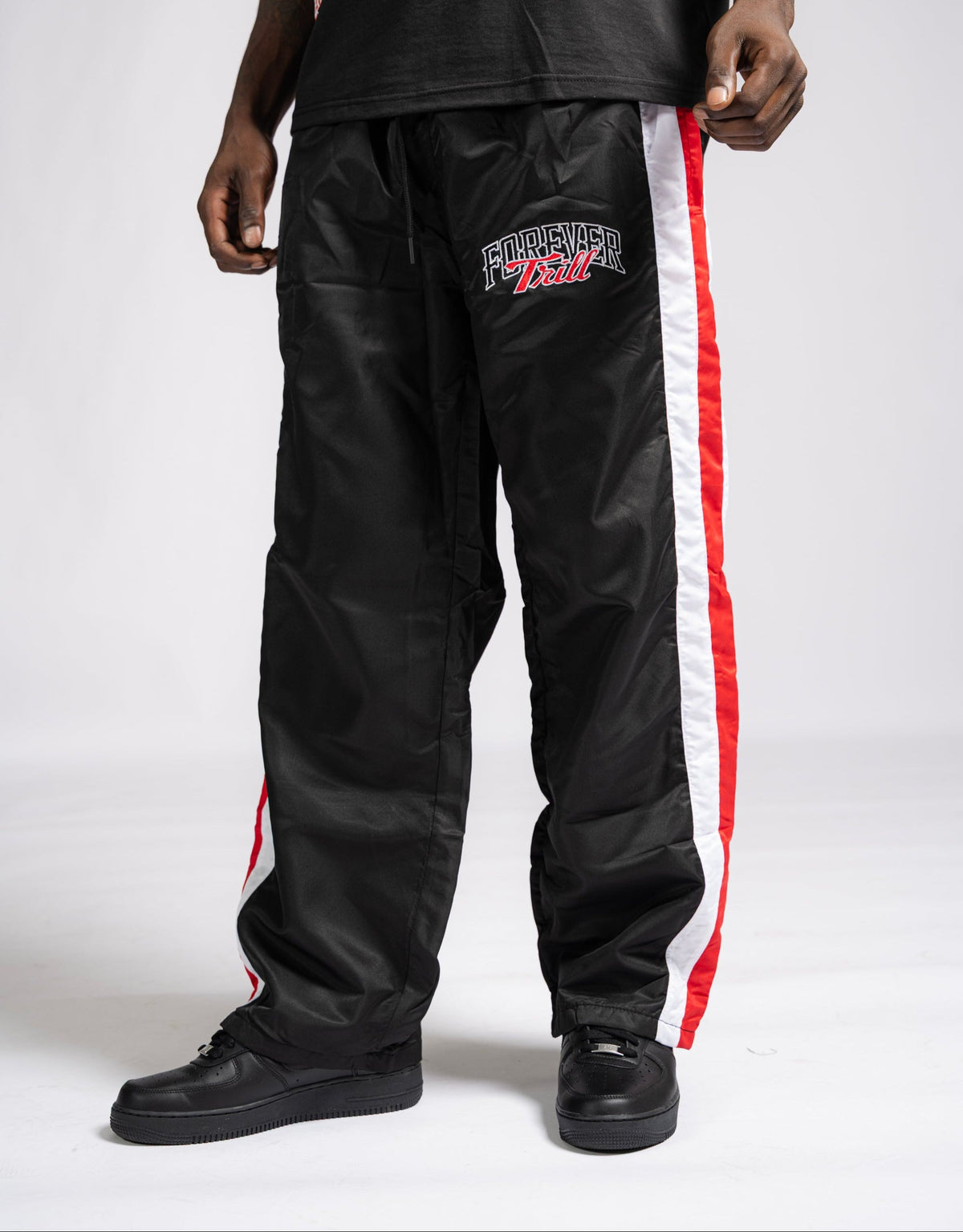Forever Trill 3 Stripe Pants - Black/Red/White