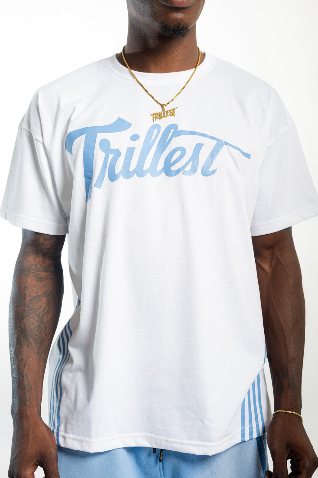 4 Stripes Trillest Tee - White/Sky