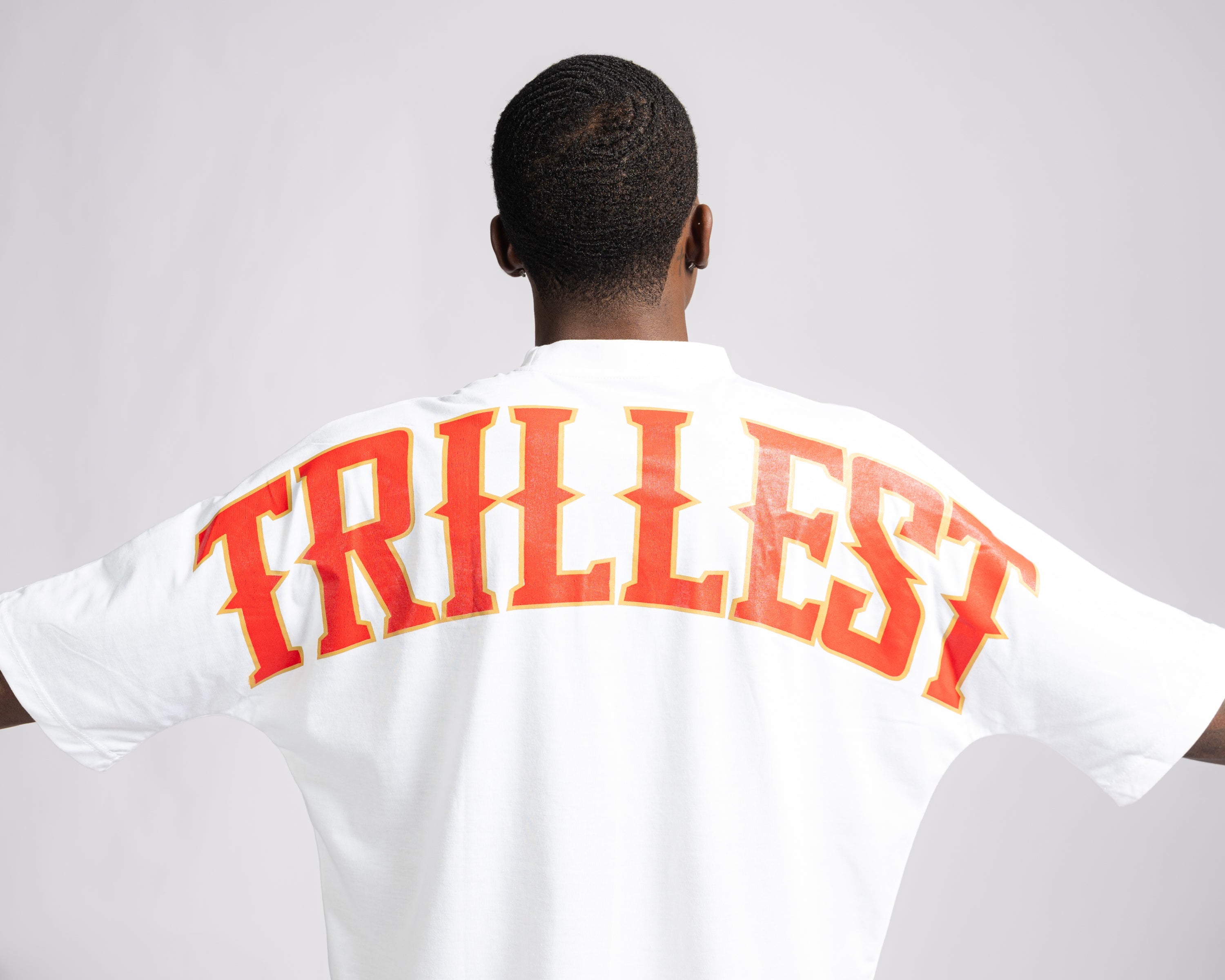 Forever Trill T-Shirt - White/Red/Cream (Oversized)