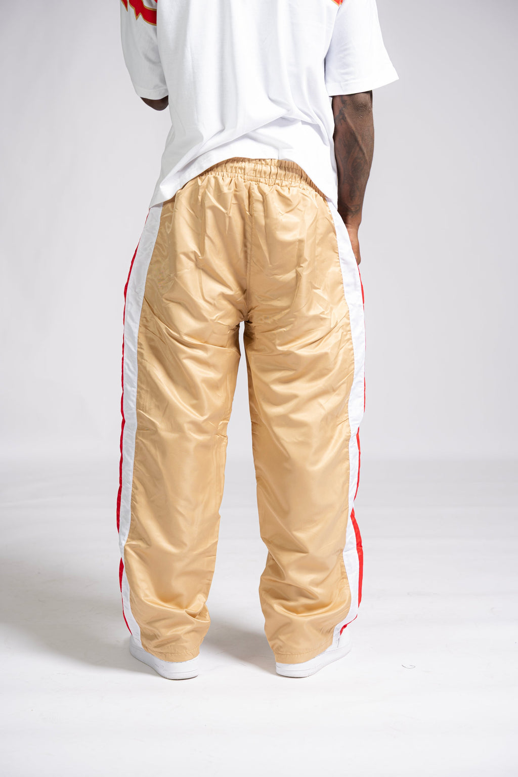 Forever Trill 3 Stripe Pants - Cream/Red/White