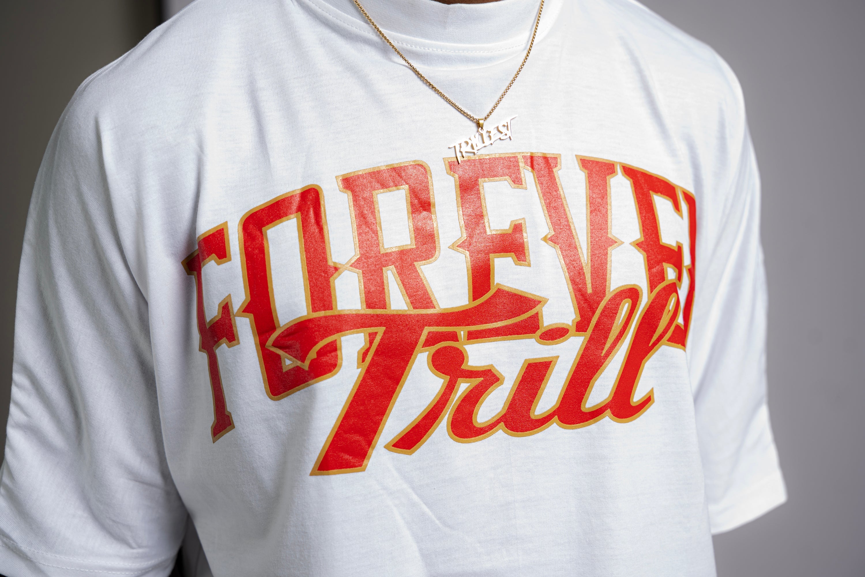 Forever Trill T-Shirt - White/Red/Cream (Oversized)