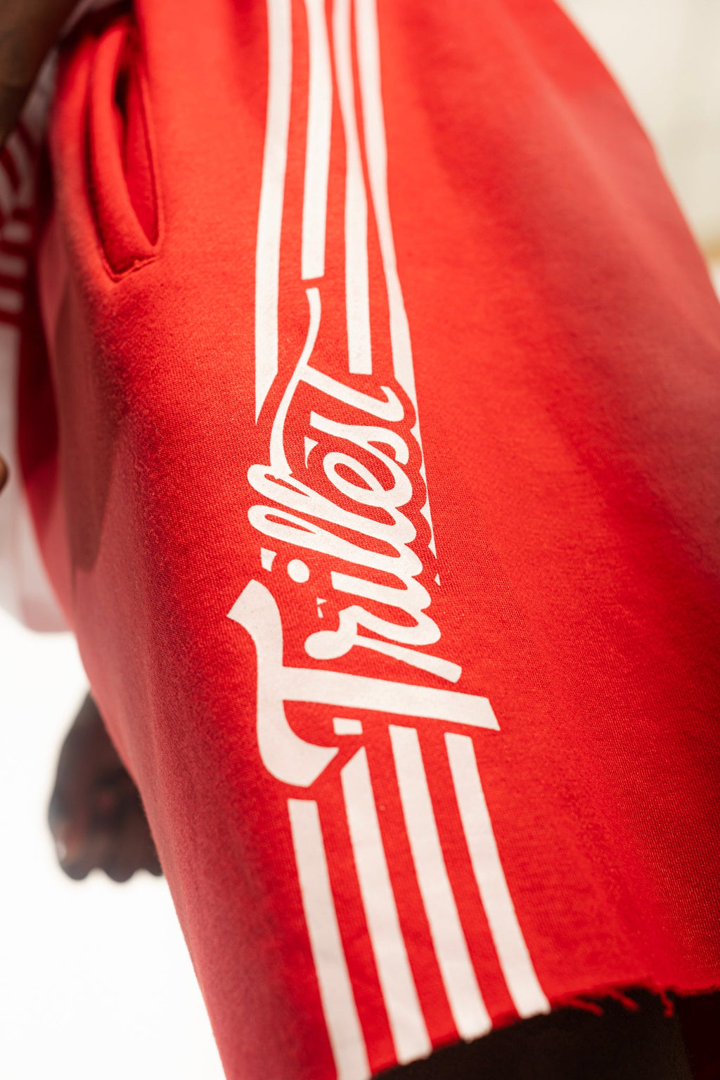 Cutoff 4-Stripes Sun Dried Shorts - Red/White