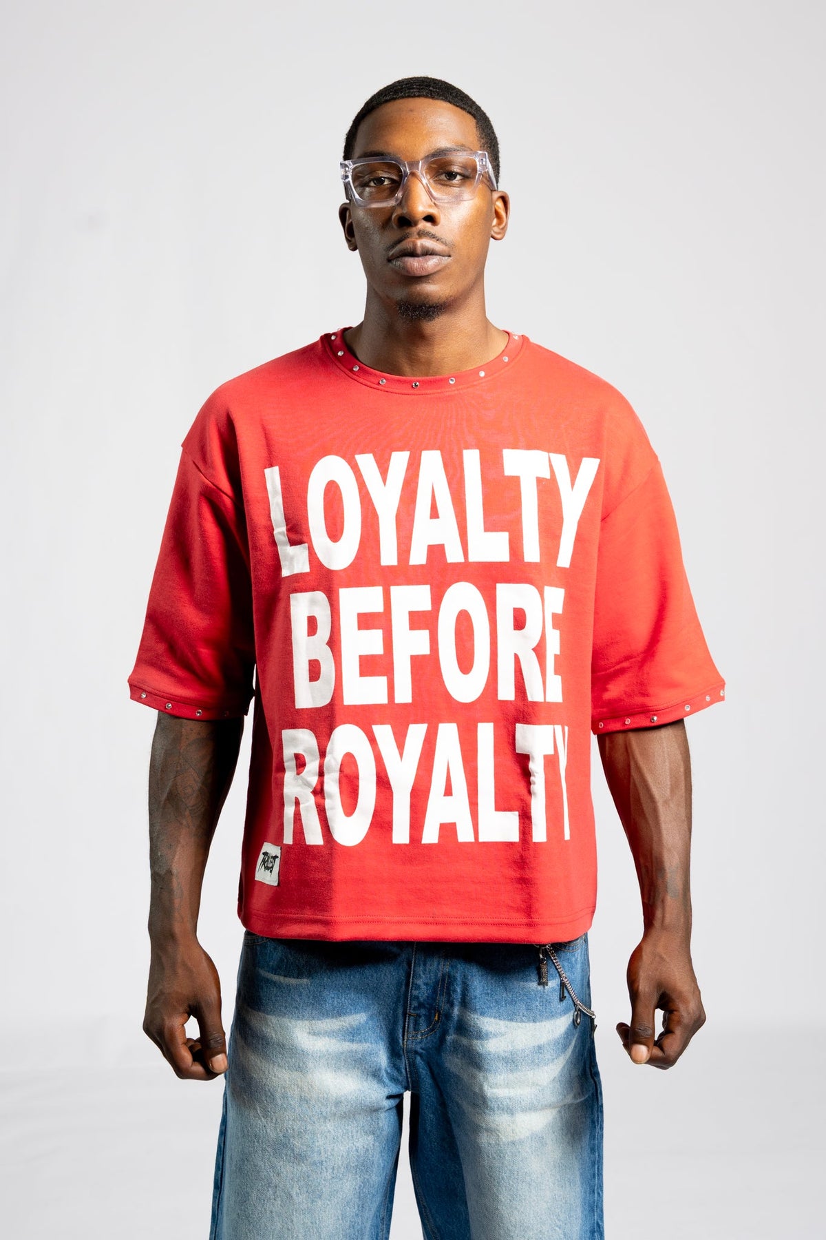 Loyalty Royalty Shirt - Red/White (Drop Shoulder Boxy)