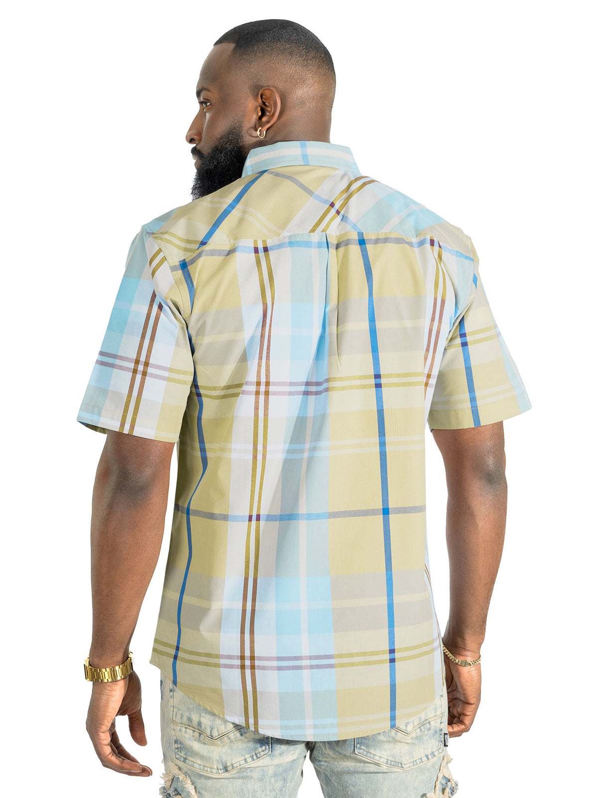 V832 Leon Plaid Shirt - Khaki