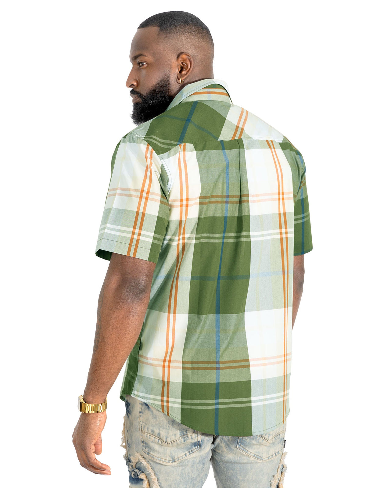 V832 Leon Plaid Shirt - Olive