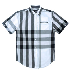 Makobi V836 Hugo Plaid Shirt in white, cotton button-up shirt