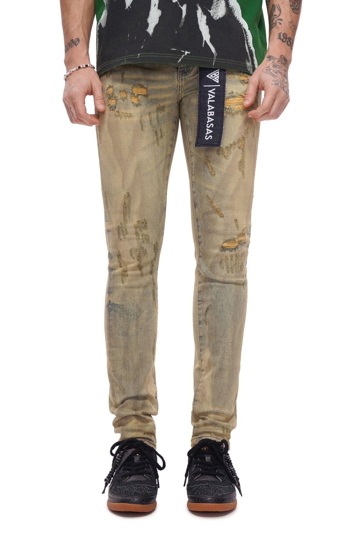 Valabasas Collage Skinny Denim Jean - Vintage Wash