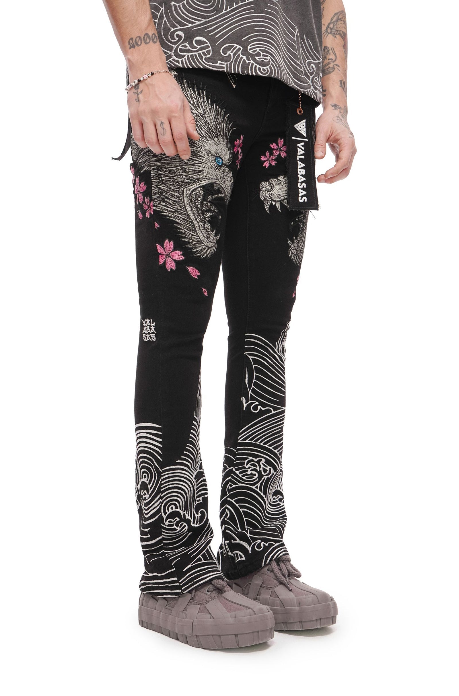 Valabasas Tenka Stacked Denim Jean - Jet Black