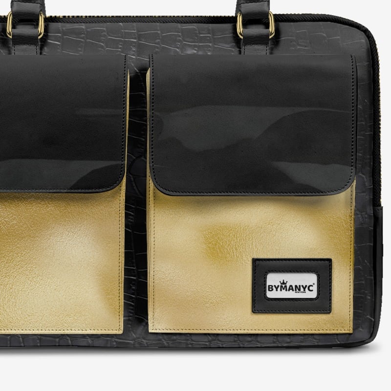 Vegan Designer Luxury Double Pocket Bag 16” | BYMANYC ® New York Elegant Edition