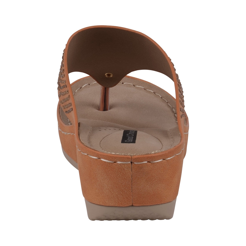 Wagner Orange Embellished Wedge Sandals
