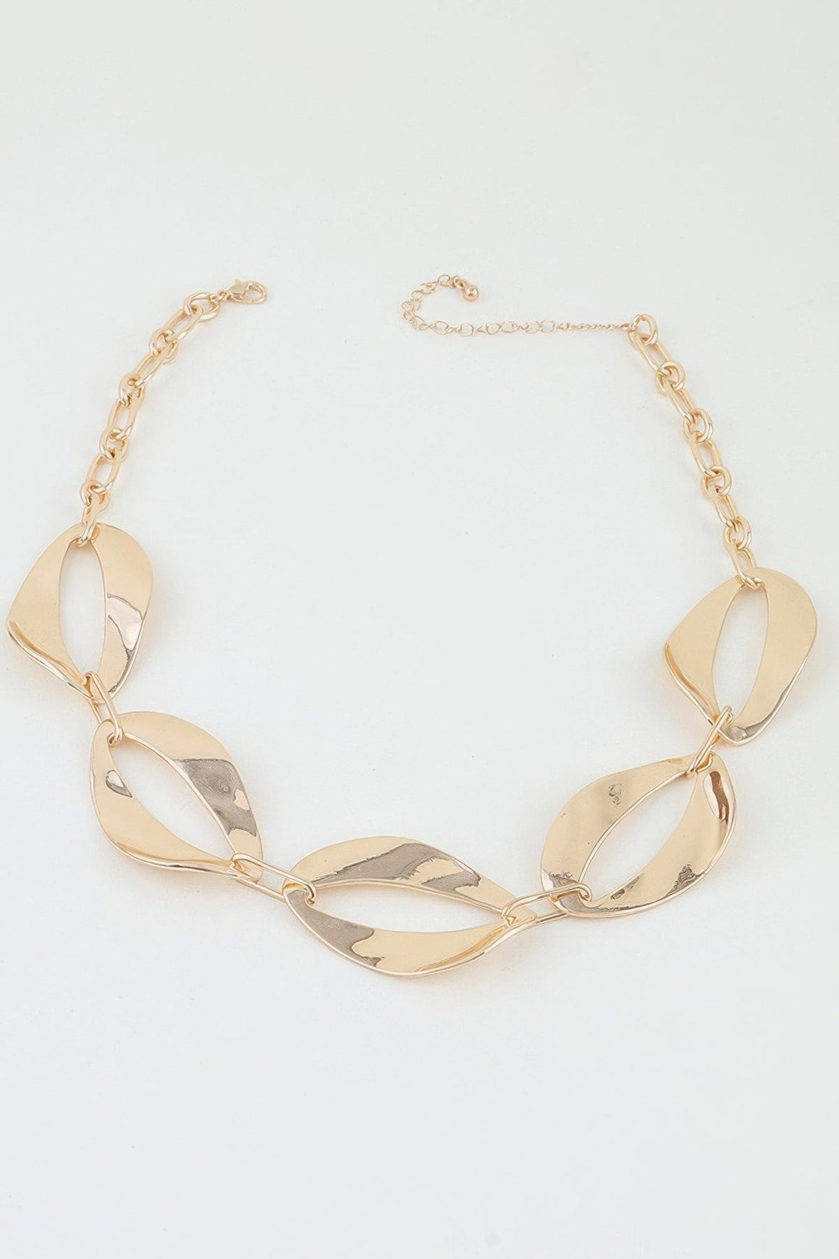 Women's Chain Necklace Hammered Abstract BYMANYC ® New York SCULPTURAL TEXTURED LINK COLLAR - New Collection