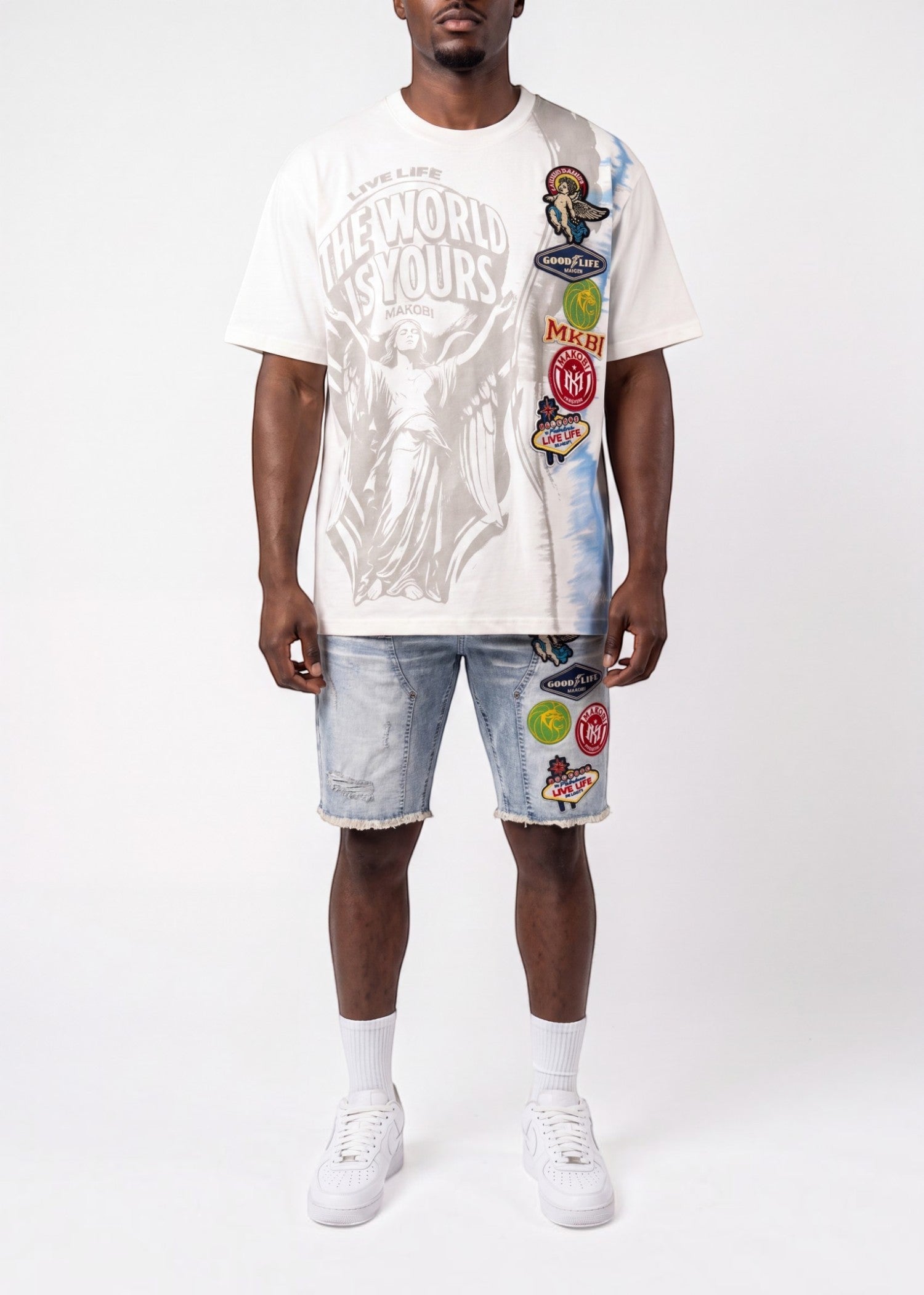 M941 Mondo Patch Denim Shorts - Light Wash (NOT SOLD SEPARATELY - Add M441 to your Cart)