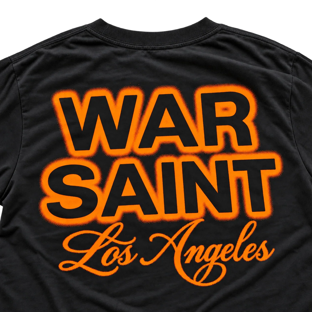 Warsaint Halloween Tee - Black/Neon Orange