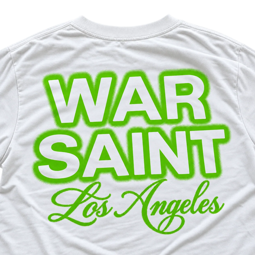 Warsaint Halloween Tee - White/Neon Green
