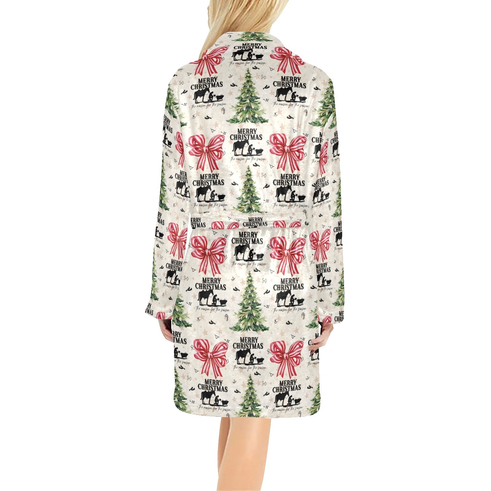 Praying Cowboy Christmas Fleece Robe