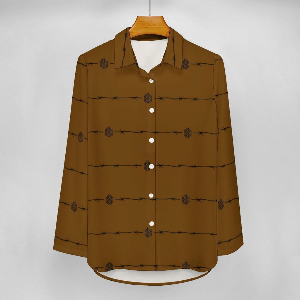 Baha Ranch Son of a Bitch Barbwire Long Sleeve Blouse