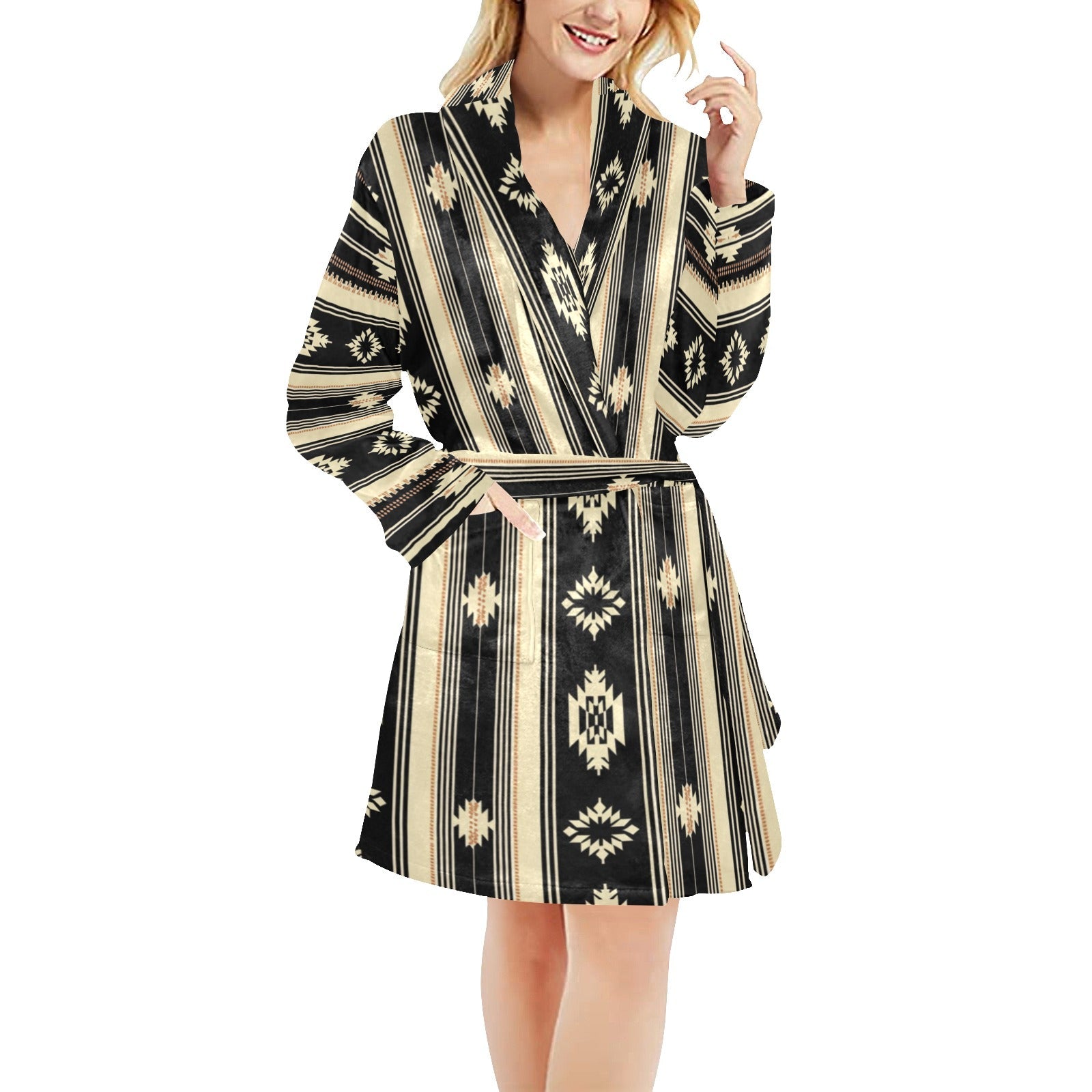 Colores de Mexico Santa Fe Aztec Western Cowgirl Fleece Robe