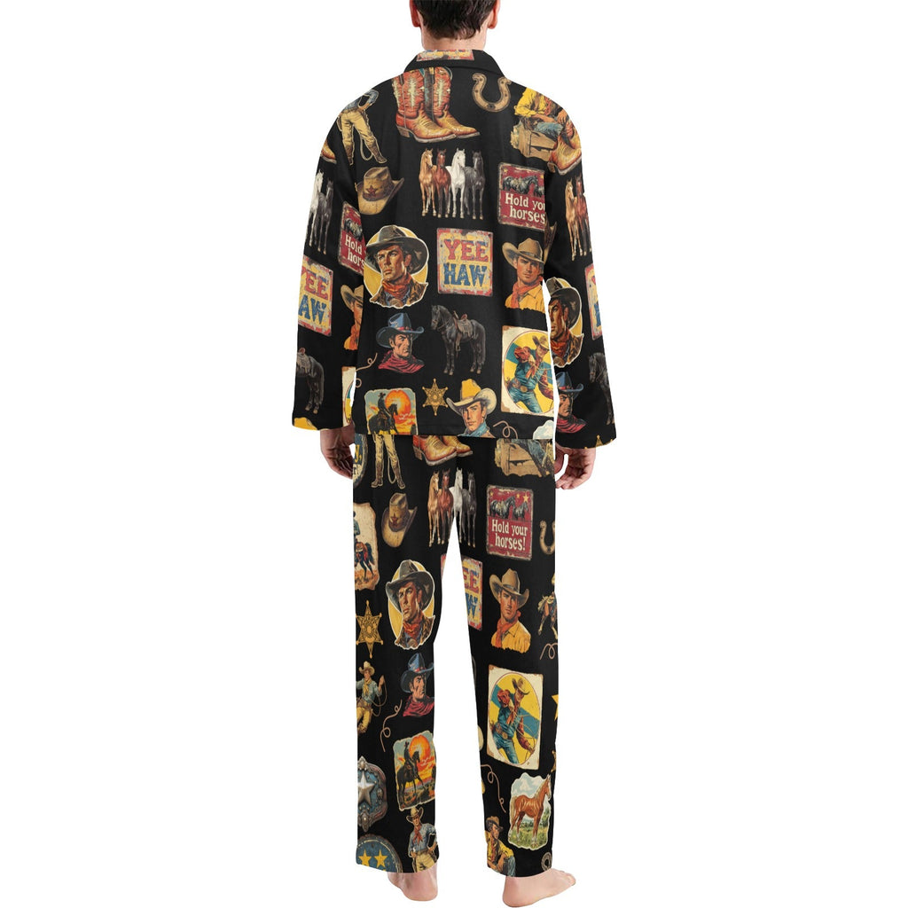 Vintage Cowboy Collage Western Pajamas
