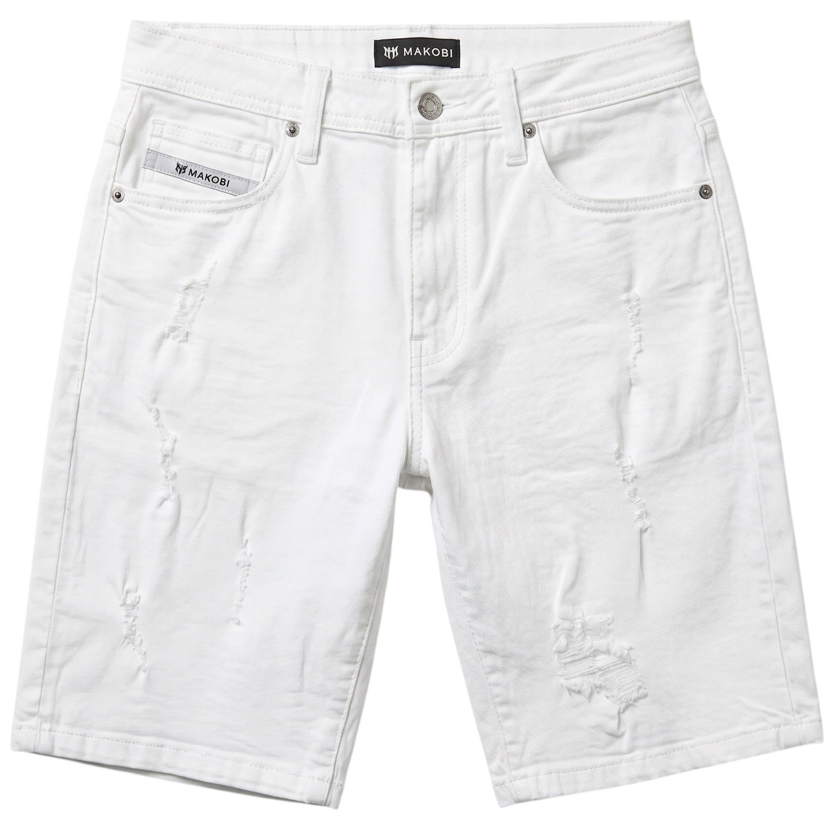 M613 Pastoni Denim Shorts - White