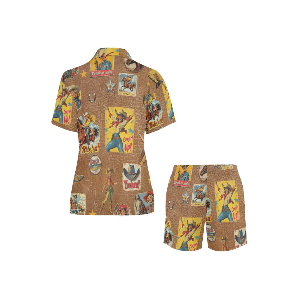 Vintage Cowgirl Collage Pajama Set