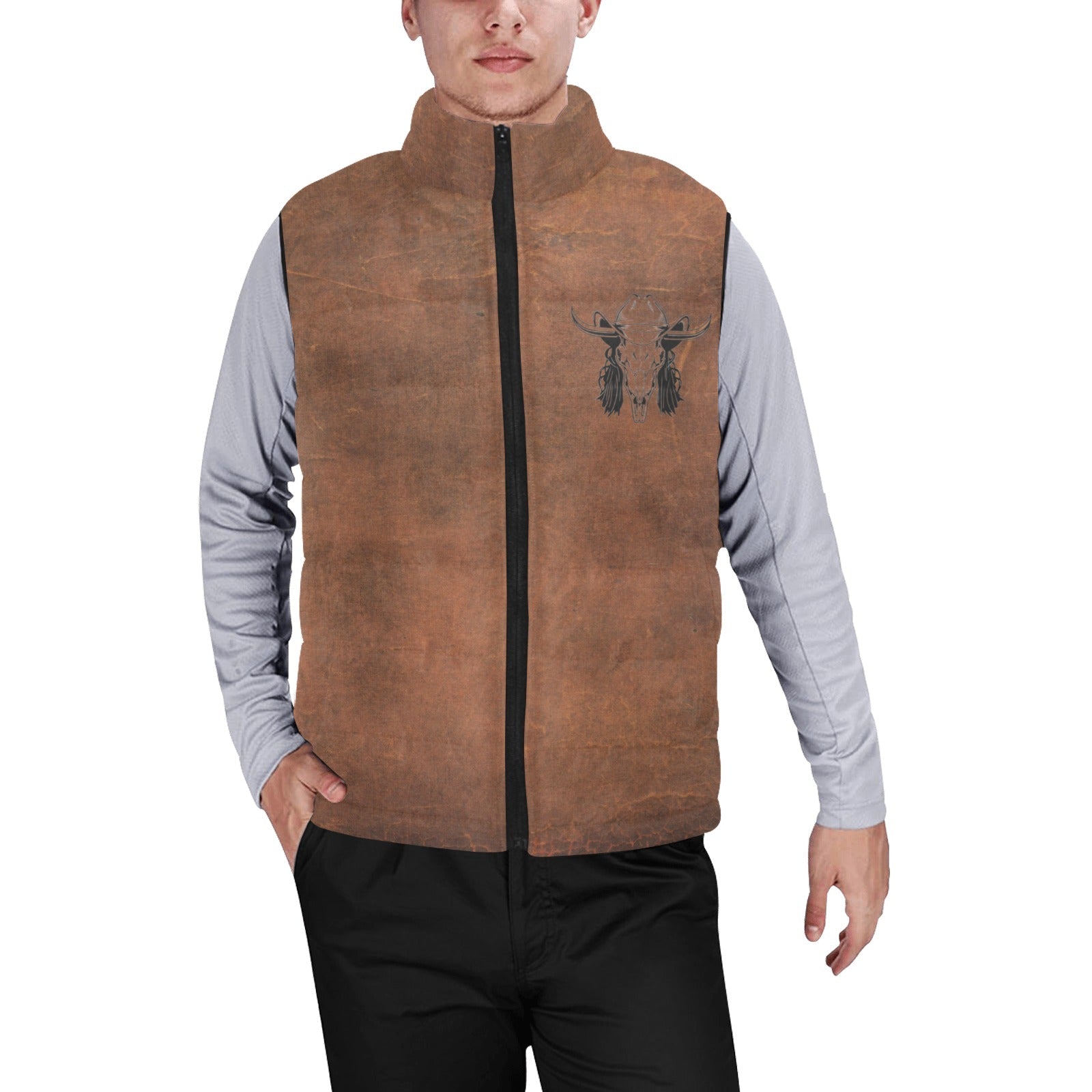 Mullet Cowboy in Desert Men's Puffy Vest