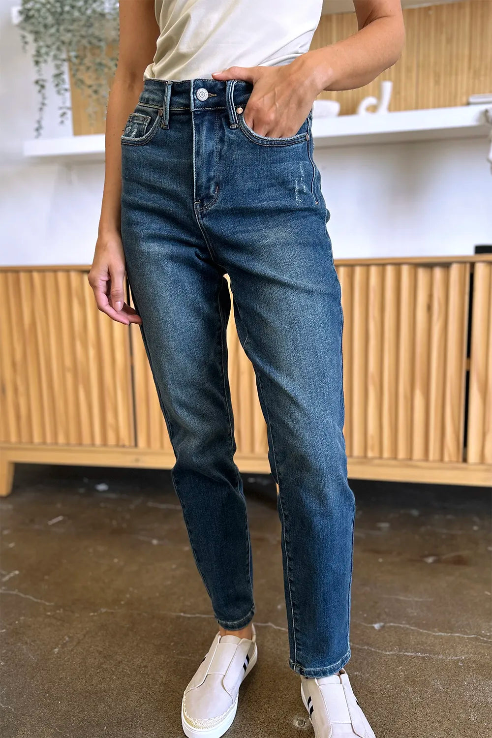 Garden Naked Judy Blue Full Size Tummy Control High Waist Slim Jeans