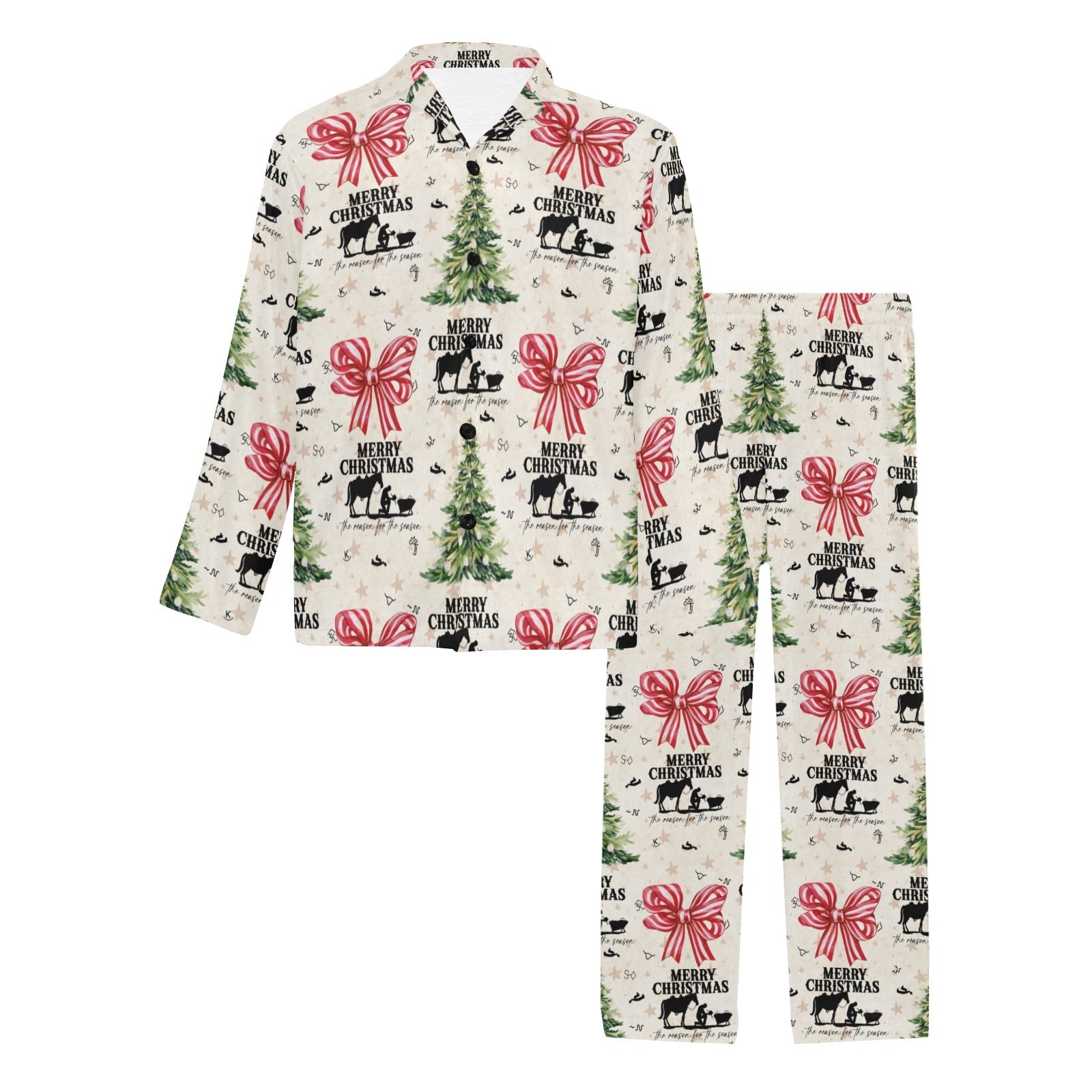 Praying Cowboy Christmas Men's Pajamas Set