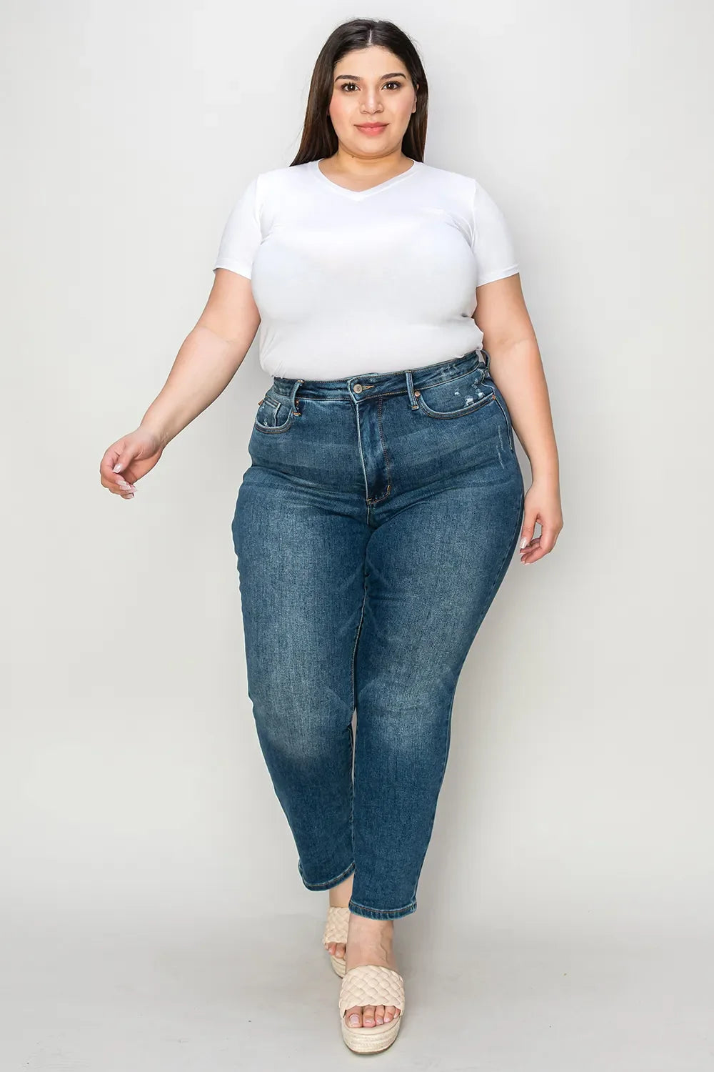 Garden Naked Judy Blue Full Size Tummy Control High Waist Slim Jeans