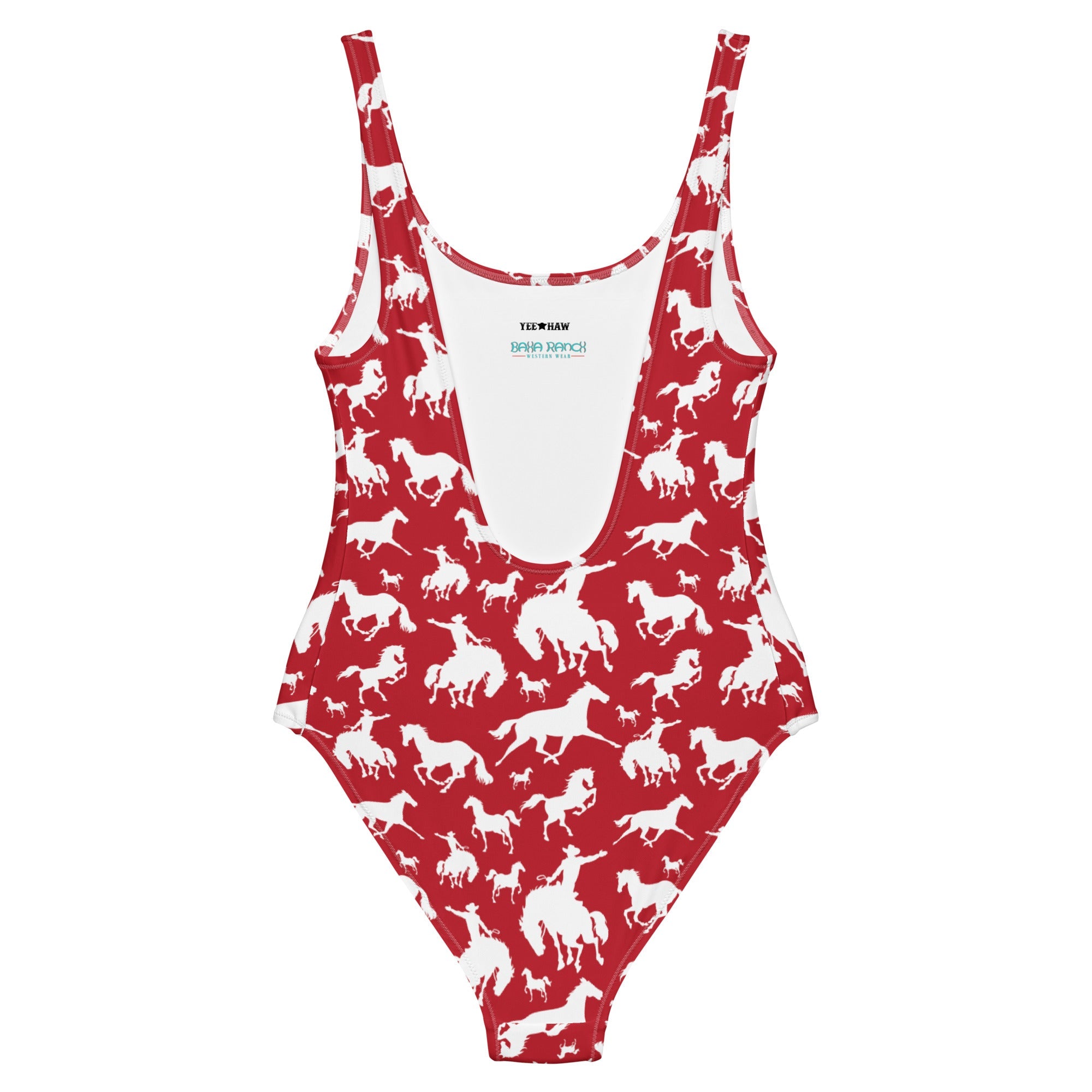 Yeehaw Red Rodeo Cowboy One-Piece Swimsuit