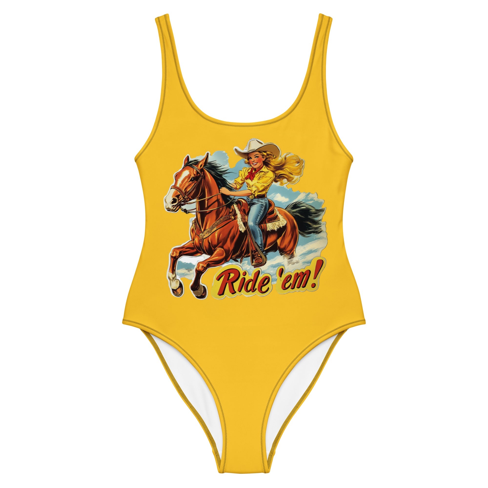 Yeehaw Ride 'Em Cowgirl One-Piece Swimsuit