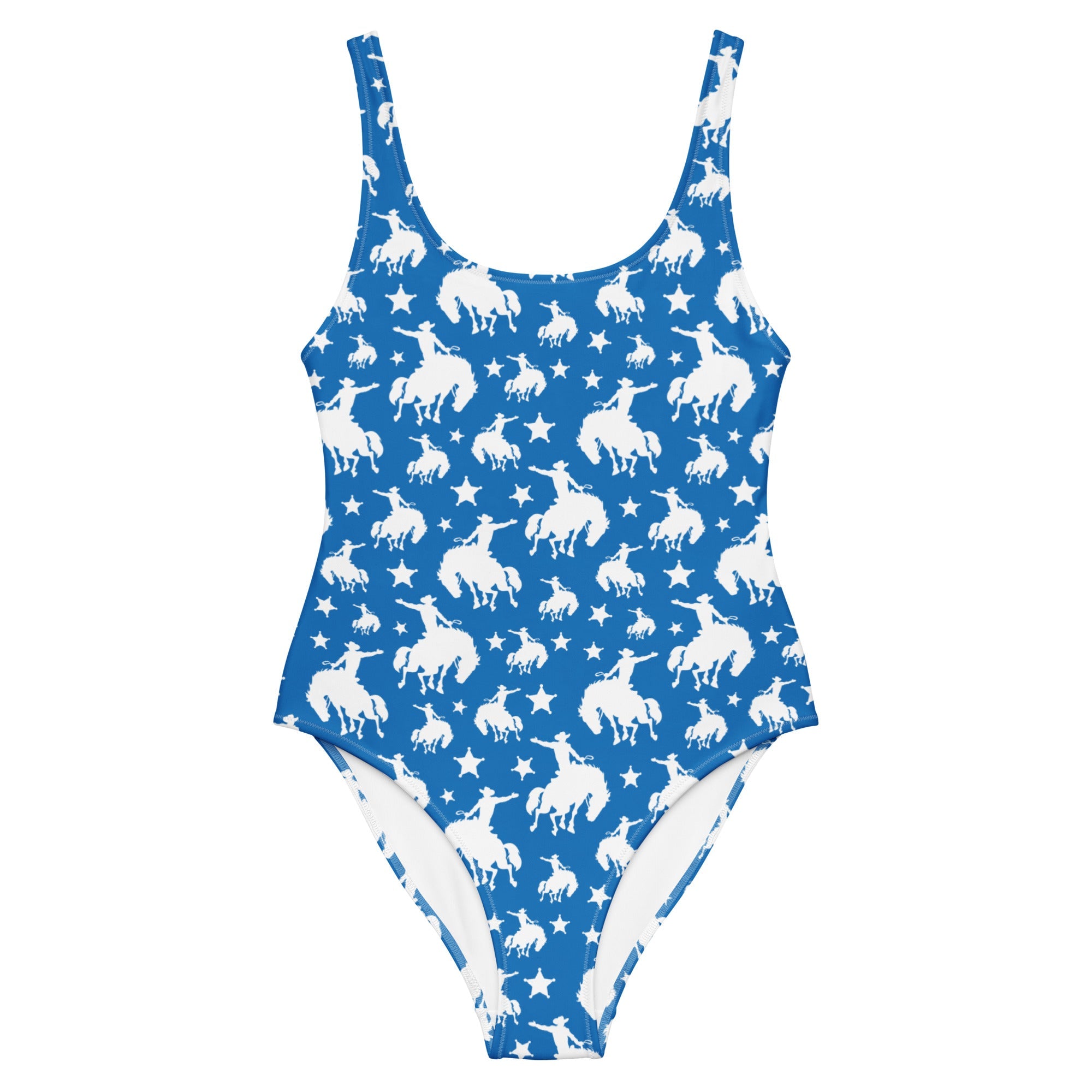 Yeehaw Blue Rodeo Cowboy One-Piece Swimsuit