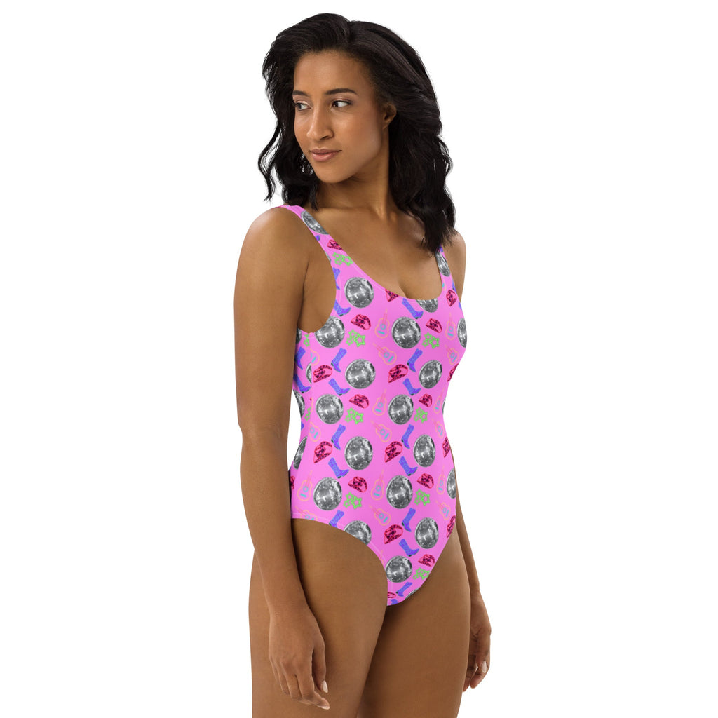 Yeehaw Disco Cowgirl One-Piece Swimsuit