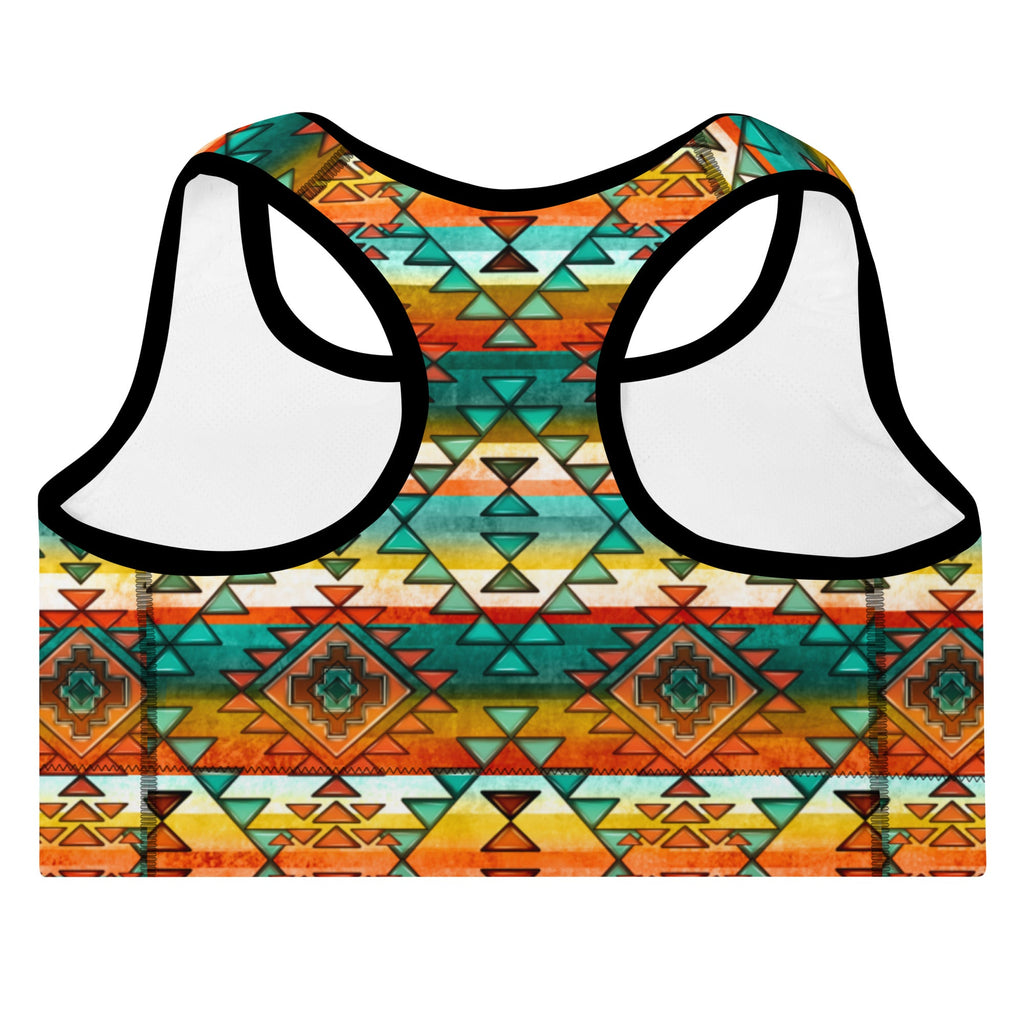 Mustard Aztec Padded Sports Bra