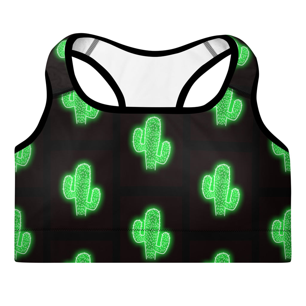 Neon Cactus Padded Sports Bra