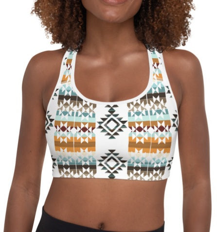 Aztec Blanket Print Sports Bra