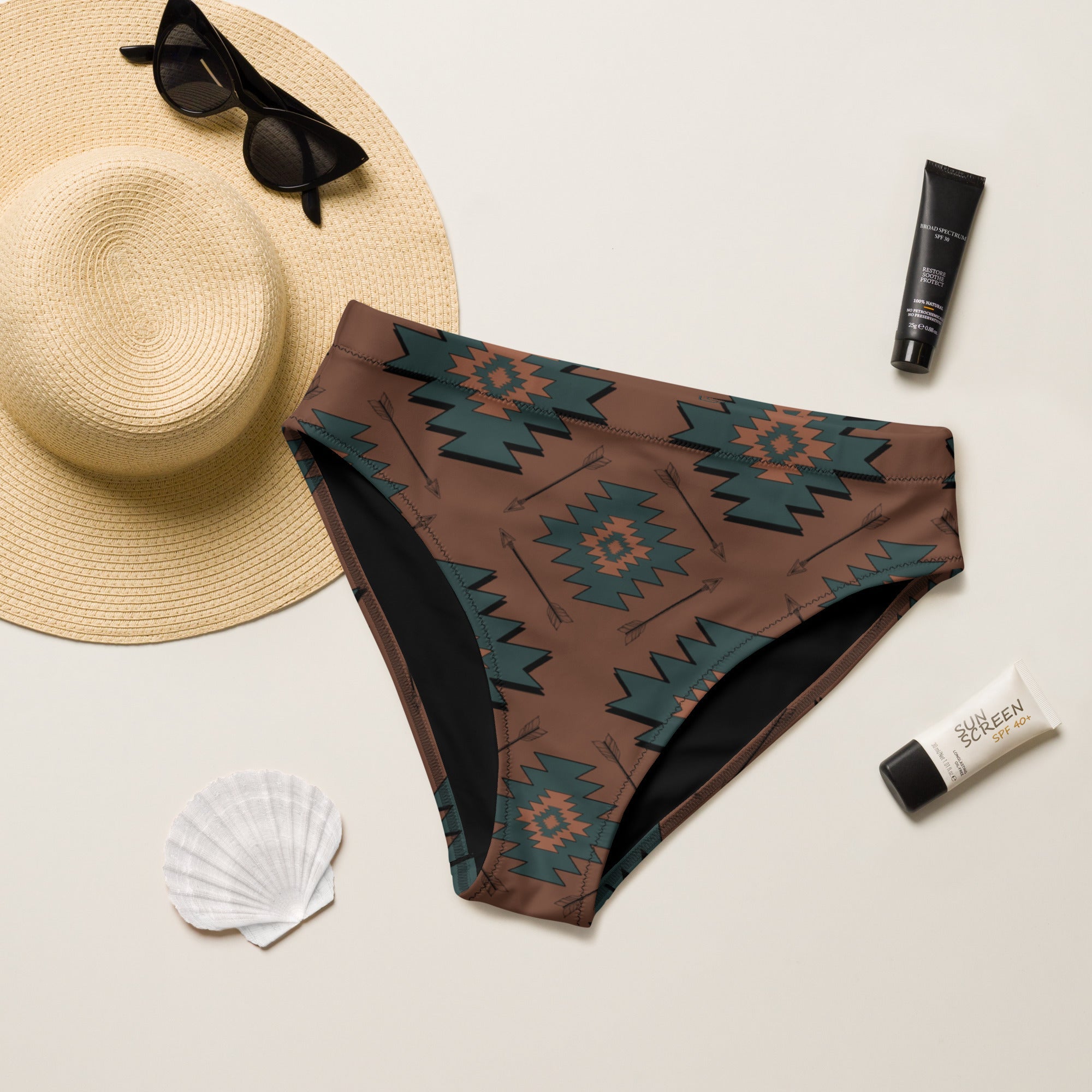 Yeehaw Teal Aztec Bikini Bottom