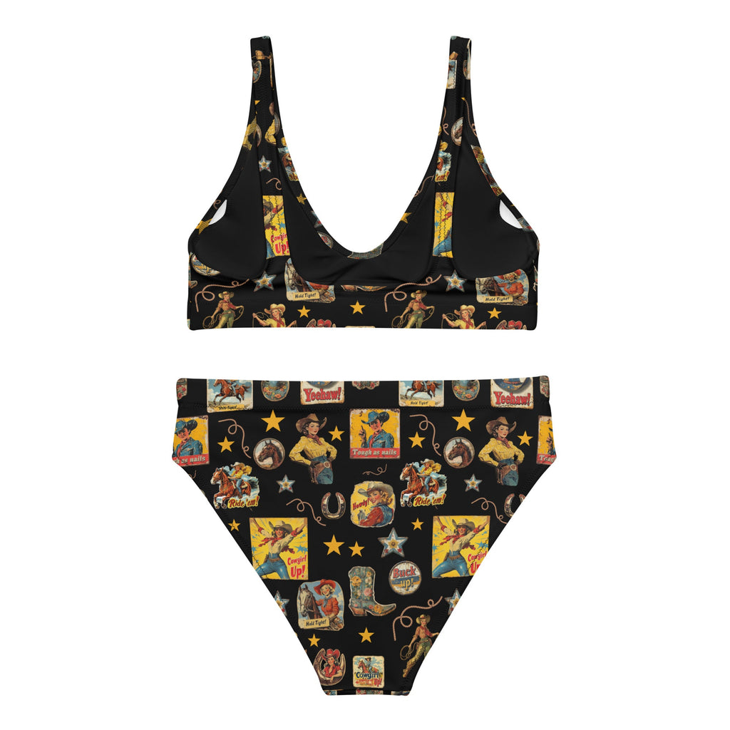 Yeehaw Vintage Cowgirl Collage Bikini