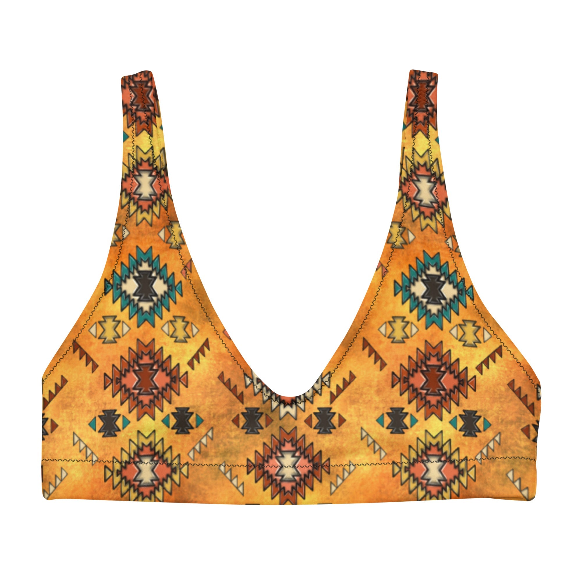 Yeehaw Golden Aztec Bikini Top