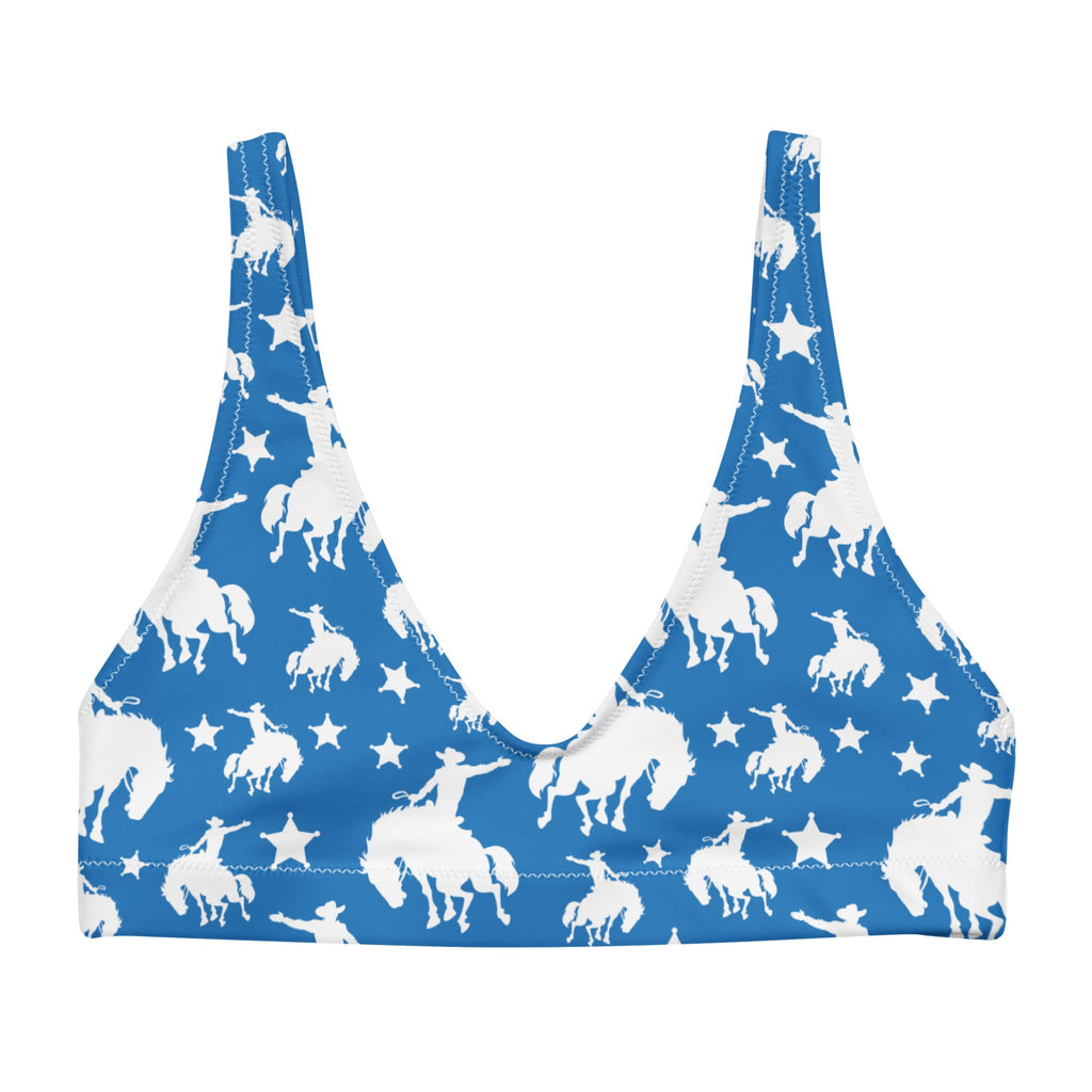 Yeehaw Blue Rodeo Cowboy Bikini Top