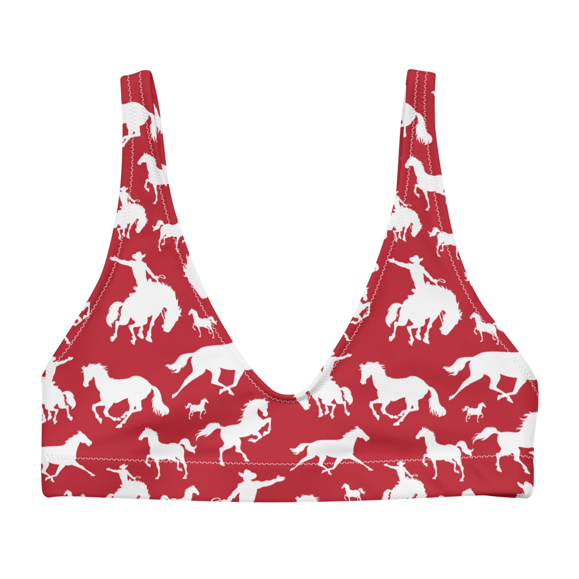 Yeehaw Red Rodeo Cowboy Bikini Top