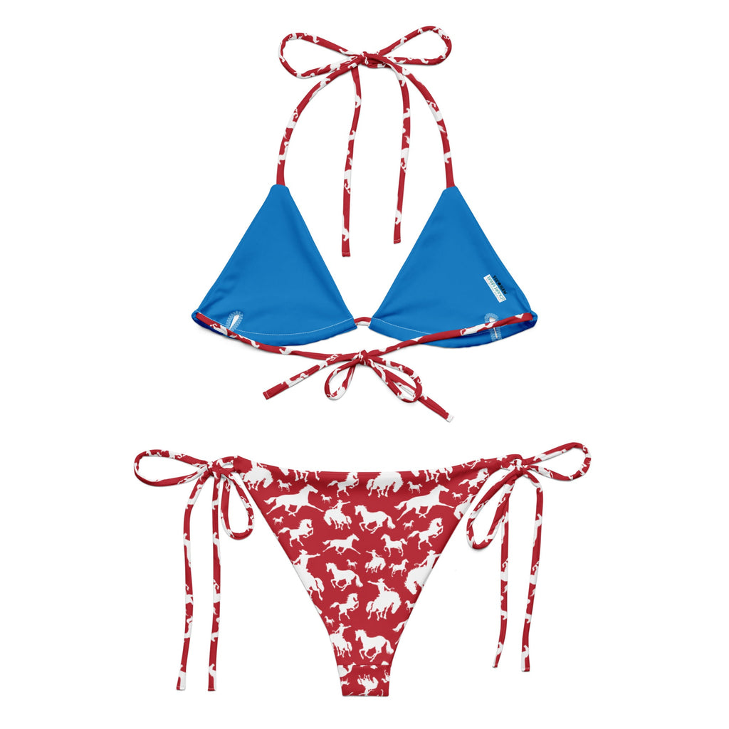 Yeehaw Red Rodeo Cowboy String Bikini