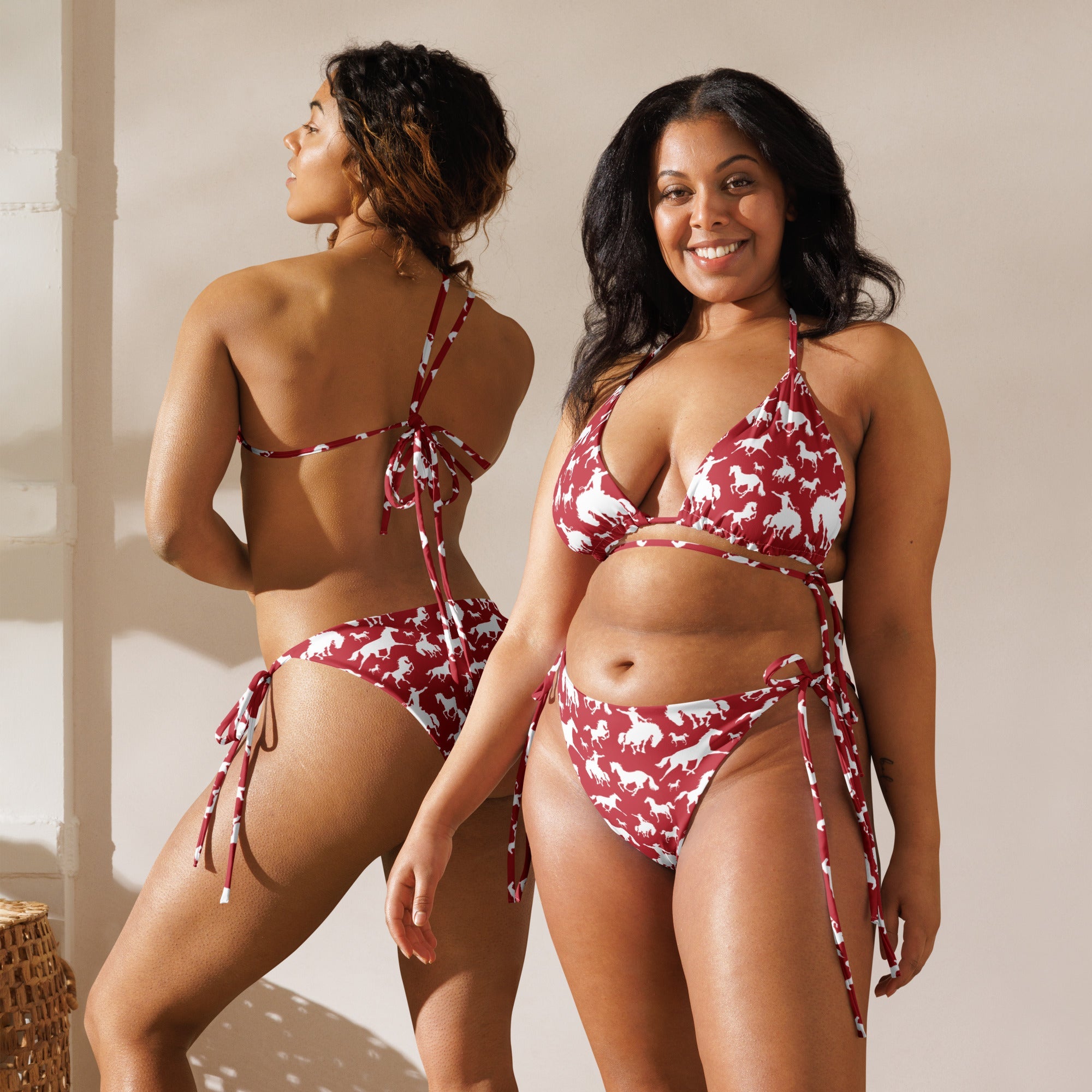 Yeehaw Red Rodeo Cowboy String Bikini