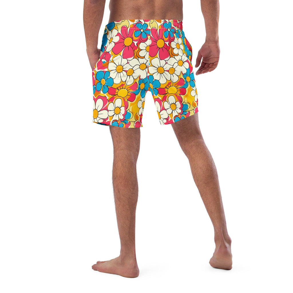 Yeehaw Flower Child Retro Men's Swim Trunks