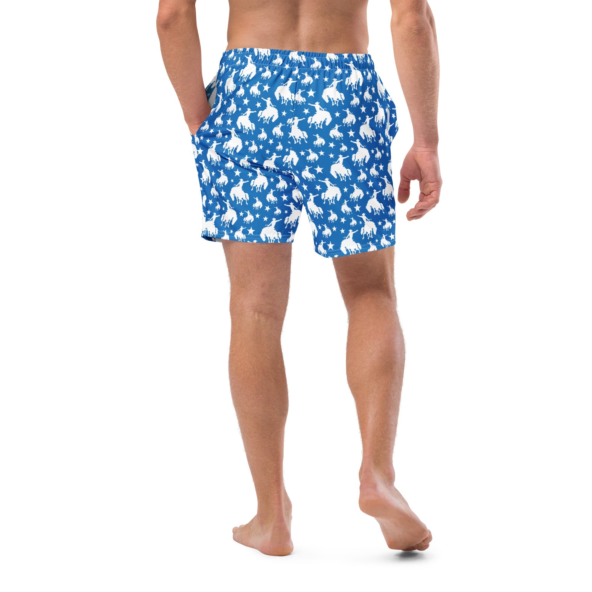 Yeehaw Blue Rodeo Cowboy Men's Swim Trunks