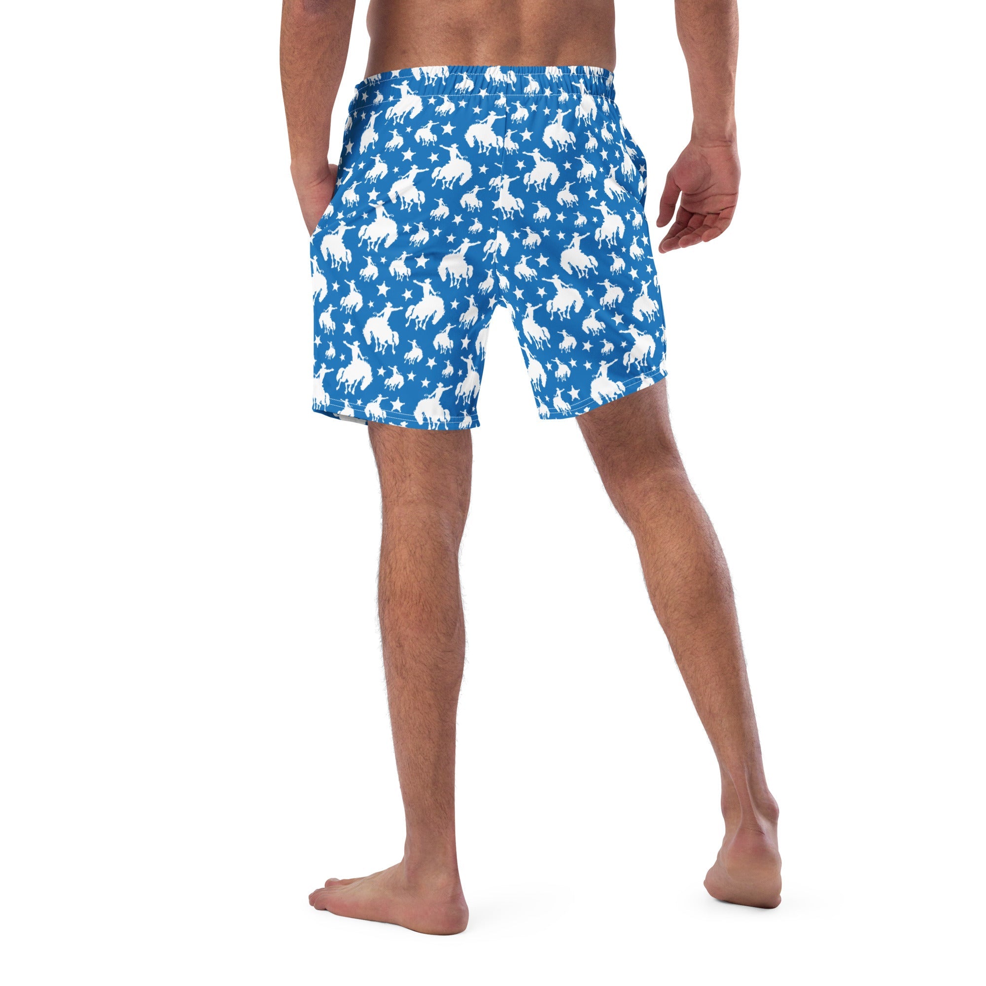 Yeehaw Blue Rodeo Cowboy Men's Swim Trunks