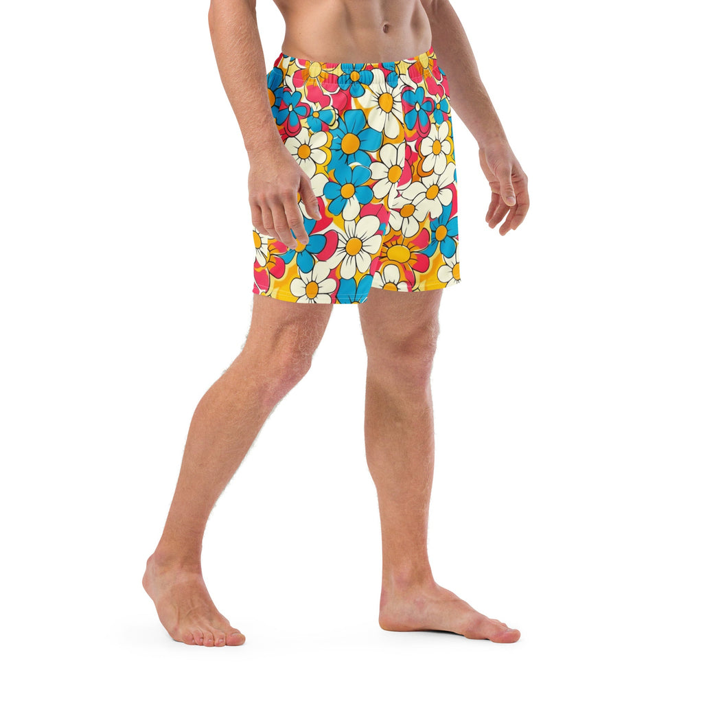 Yeehaw Flower Child Retro Men's Swim Trunks