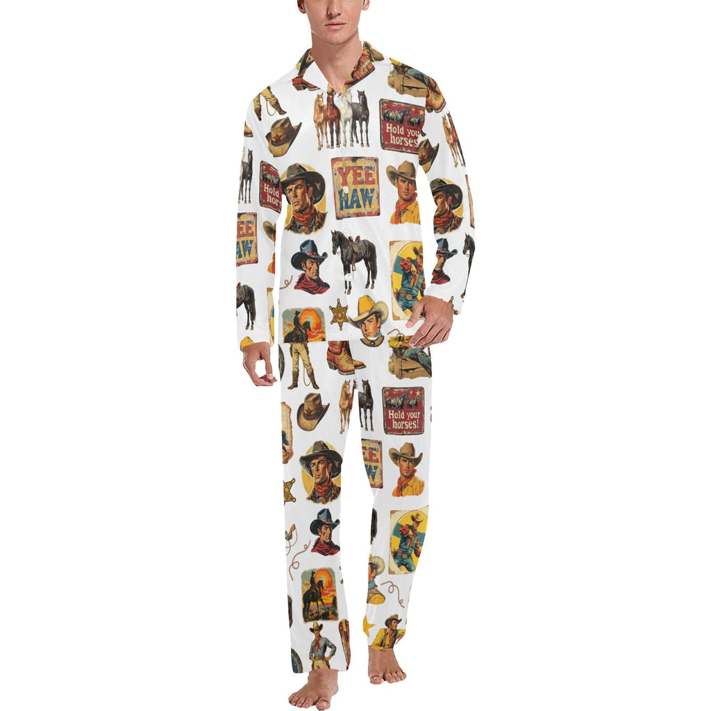 Vintage Cowboy Collage Western Pajamas