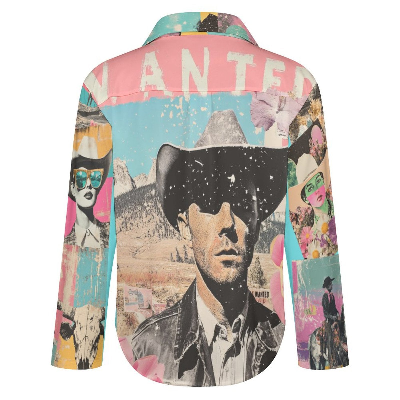 Baha Ranch Wanted Retro Pop Western Vintage Button Up Shirt