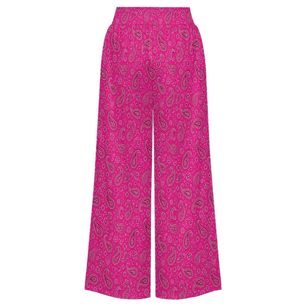 Baha Ranch Pink Paisley Bandana Wide Leg Pants