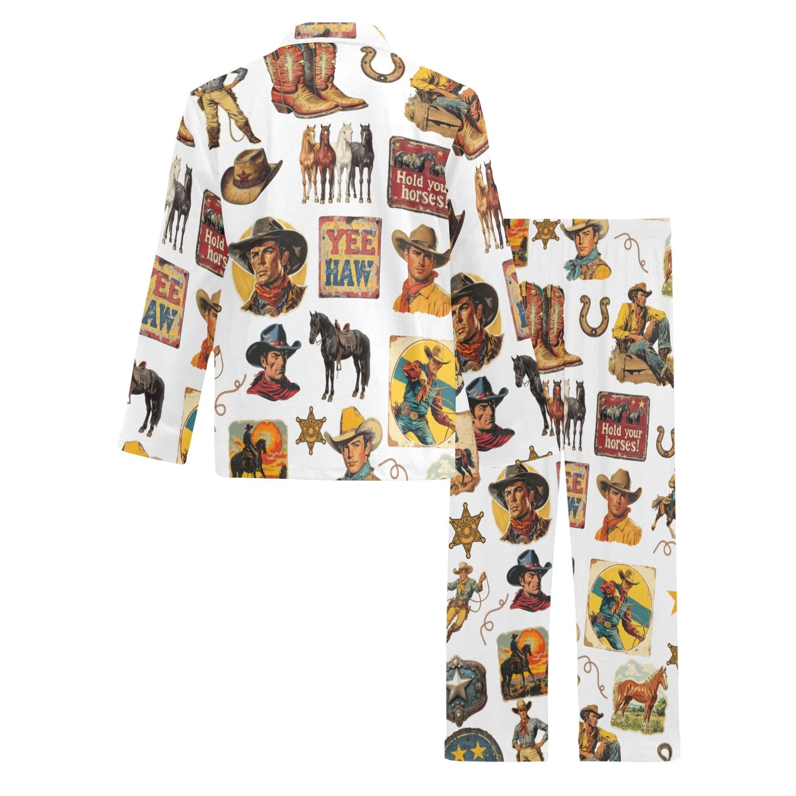 Vintage Cowboy Collage Western Pajamas
